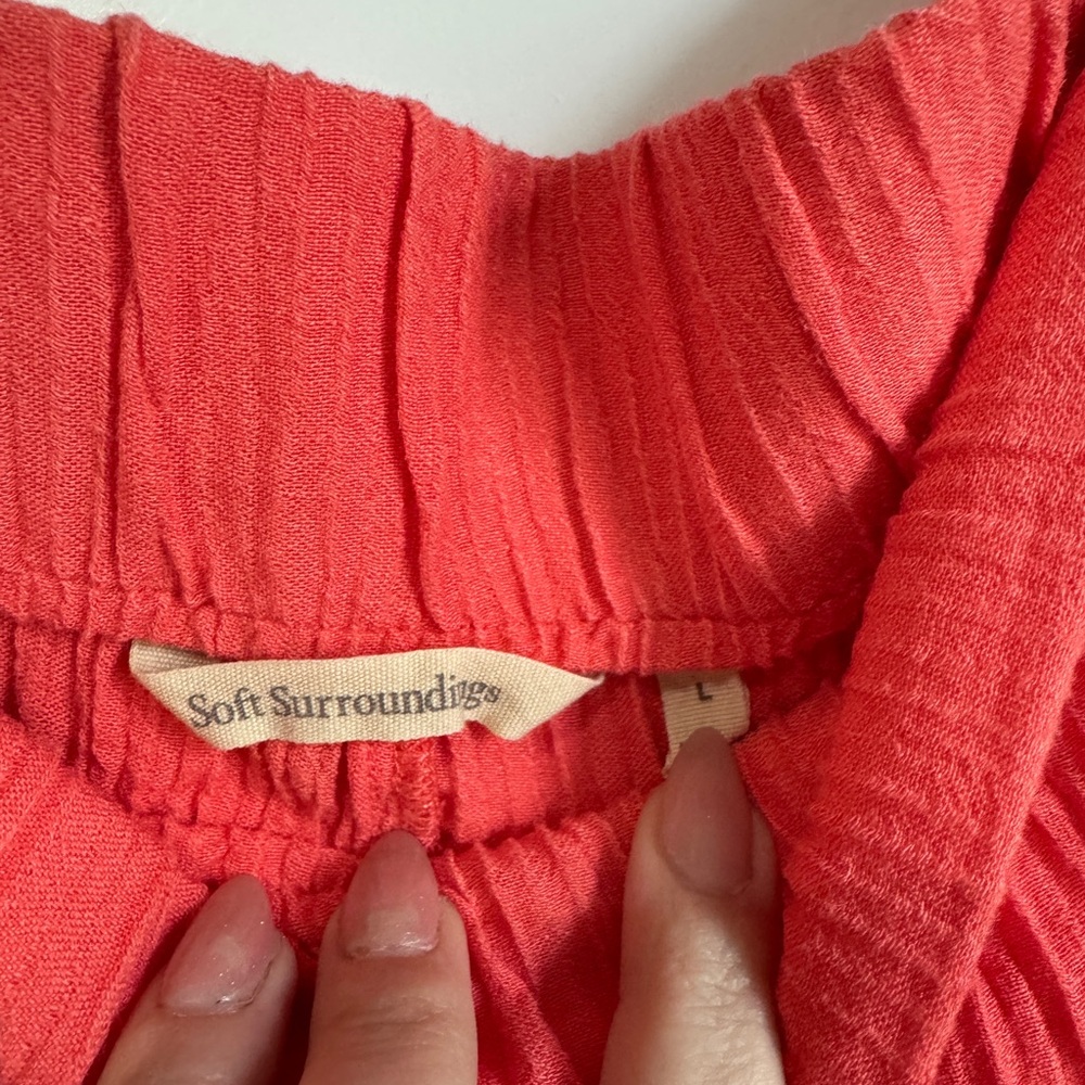 Soft Surroundings Oceo 2 Piece Matching Set Tunic Pants Size L Deep Sea Coral - Picture 6 of 10